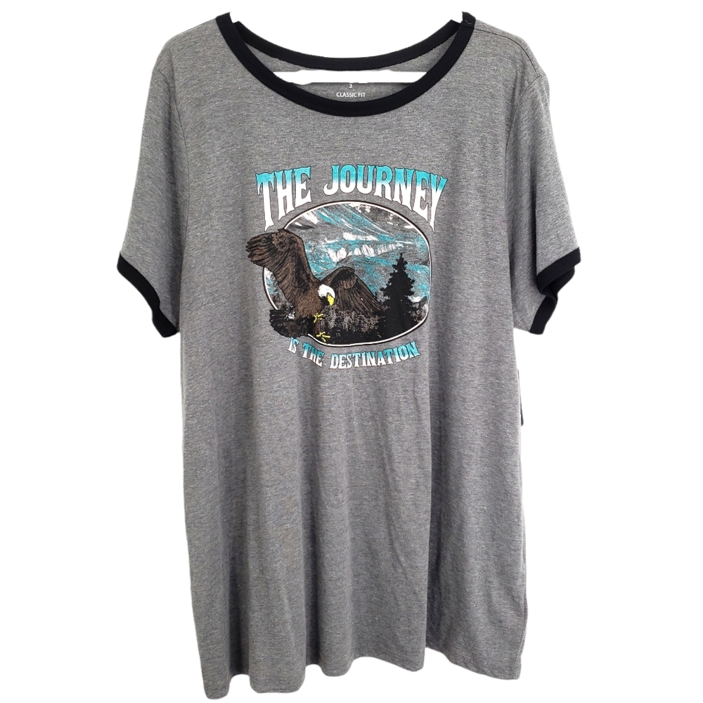New torrid Classic Fit Gray Ringer Tee Eagle Graphic Size 3X